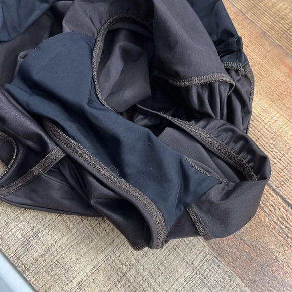 Lands End Brown Ruched Front One Piece Swimsuit Womens 12 Underwire - Picture 5 of 7